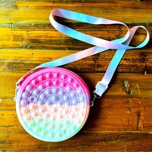 Large Rainbow Crossbody Pop It Bag/Purse